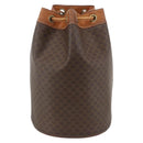 CELINE Macadam Canvas Shoulder Bag PVC Leather Brown Gold Auth BAZ797-2
