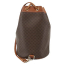 CELINE Macadam Canvas Shoulder Bag PVC Leather Brown Gold Auth BAZ797-3