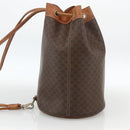 CELINE Macadam Canvas Shoulder Bag PVC Leather Brown Gold Auth BAZ797-4