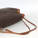 CELINE Macadam Canvas Shoulder Bag PVC Leather Brown Gold Auth BAZ797-7