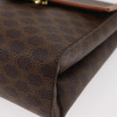 CELINE Macadam Canvas Circle Shoulder Bag PVC Leather Brown Gold Auth BAZ798-14