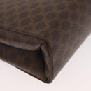 CELINE Macadam Canvas Circle Shoulder Bag PVC Leather Brown Gold Auth BAZ798-15