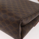 CELINE Macadam Canvas Circle Shoulder Bag PVC Leather Brown Gold Auth BAZ798-16
