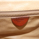 CELINE Macadam Canvas Circle Shoulder Bag PVC Leather Brown Gold Auth BAZ798-19