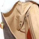 CELINE Macadam Canvas Circle Shoulder Bag PVC Leather Brown Gold Auth BAZ798-21