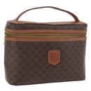 CELINE Macadam Canvas Handtasche PVC Leder Braun Gold Auth BAZ799-1