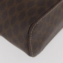 CELINE Macadam Canvas Handtasche PVC Leder Braun Gold Auth BAZ799-14