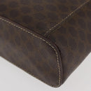 CELINE Macadam Canvas Handtasche PVC Leder Braun Gold Auth BAZ799-17