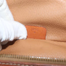 CELINE Macadam Canvas Handtasche PVC Leder Braun Gold Auth BAZ799-12