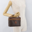 CELINE Macadam Canvas Handtasche PVC Leder Braun Gold Auth BAZ799-21