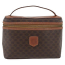 CELINE Macadam Canvas Handtasche PVC Leder Braun Gold Auth BAZ799-13