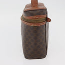 CELINE Macadam Canvas Handtasche PVC Leder Braun Gold Auth BAZ799-3