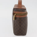 CELINE Macadam Canvas Handtasche PVC Leder Braun Gold Auth BAZ799-4