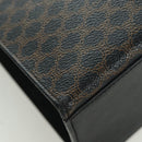 CELINE Macadam Canvas Hand Bag PVC Leather Black Gold Auth BAZ800V-9