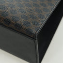 CELINE Macadam Canvas Hand Bag PVC Leather Black Gold Auth BAZ800V-14