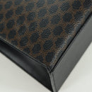 CELINE Macadam Canvas Hand Bag PVC Leather Black Gold Auth BAZ800V-15
