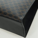 CELINE Macadam Canvas Hand Bag PVC Leather Black Gold Auth BAZ800V-16