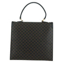 CELINE Macadam Canvas Hand Bag PVC Leather Black Gold Auth BAZ800V-2
