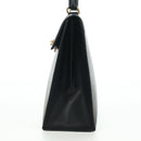 CELINE Macadam Canvas Hand Bag PVC Leather Black Gold Auth BAZ800V-3