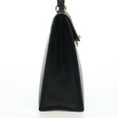 CELINE Macadam Canvas Hand Bag PVC Leather Black Gold Auth BAZ800V-4