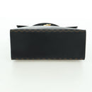 CELINE Macadam Canvas Hand Bag PVC Leather Black Gold Auth BAZ800V-5