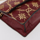 GUCCI GG Canvas Sylvie Sherry Line Chain Bag Leather Red 494646 Auth BAZ806A-10