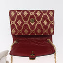 GUCCI GG Canvas Sylvie Sherry Line Chain Bag Leather Red 494646 Auth BAZ806A-15