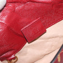 GUCCI GG Canvas Sylvie Sherry Line Chain Bag Leather Red 494646 Auth BAZ806A-16