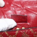 GUCCI GG Canvas Sylvie Sherry Line Chain Bag Leather Red 494646 Auth BAZ806A-20