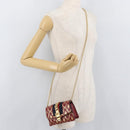 GUCCI GG Canvas Sylvie Sherry Line Chain Bag Leather Red 494646 Auth BAZ806A-21