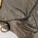 GUCCI Histeria Tote Bag Leather Silver 197019 Auth BAZ809-14