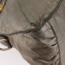 GUCCI Histeria Tote Bag Leather Silver 197019 Auth BAZ809-16