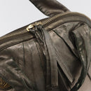 GUCCI Histeria Tote Bag Leather Silver 197019 Auth BAZ809-18