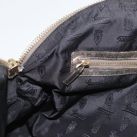 GUCCI Histeria Tote Bag Leather Silver 197019 Auth BAZ809