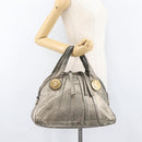 GUCCI Histeria Tote Bag Leather Silver 197019 Auth BAZ809-24