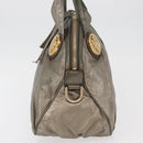 GUCCI Histeria Tote Bag Leather Silver 197019 Auth BAZ809-3