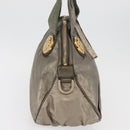 GUCCI Histeria Tote Bag Leather Silver 197019 Auth BAZ809-4