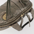GUCCI Histeria Tote Bag Leather Silver 197019 Auth BAZ809-6