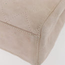 CHANEL Hand Bag Suede Pink Gold CC Auth BAZ810A-17