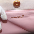 CHANEL Hand Bag Suede Pink Gold CC Auth BAZ810A-18