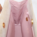 CHANEL Hand Bag Suede Pink Gold CC Auth BAZ810A-20