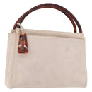 CHANEL Hand Bag Suede Pink Gold CC Auth BAZ810A-1