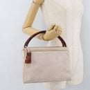 CHANEL Hand Bag Suede Pink Gold CC Auth BAZ810A-25