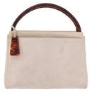 CHANEL Hand Bag Suede Pink Gold CC Auth BAZ810A-13