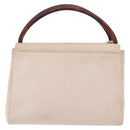 CHANEL Hand Bag Suede Pink Gold CC Auth BAZ810A-2