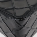 CHANEL Bicolore Shoulder Bag Patent leather Black Silver CC Auth BAZ811A-15