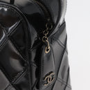 CHANEL Bicolore Shoulder Bag Patent leather Black Silver CC Auth BAZ811A-9