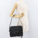 CHANEL Bicolore Shoulder Bag Patent leather Black Silver CC Auth BAZ811A-25