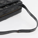 CHANEL Bicolore Shoulder Bag Patent leather Black Silver CC Auth BAZ811A-7