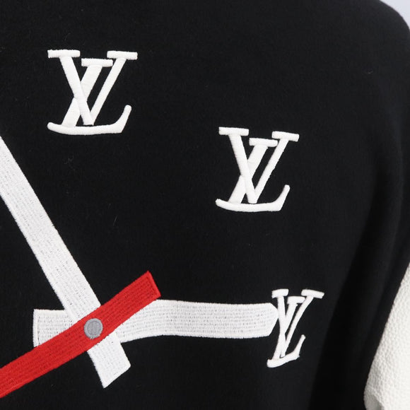 LOUIS VUITTON Puppet Baseball Jacket Wool Black 1A8PML LV Auth BAZ826SM